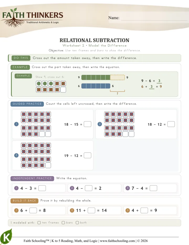 Model worksheet sample