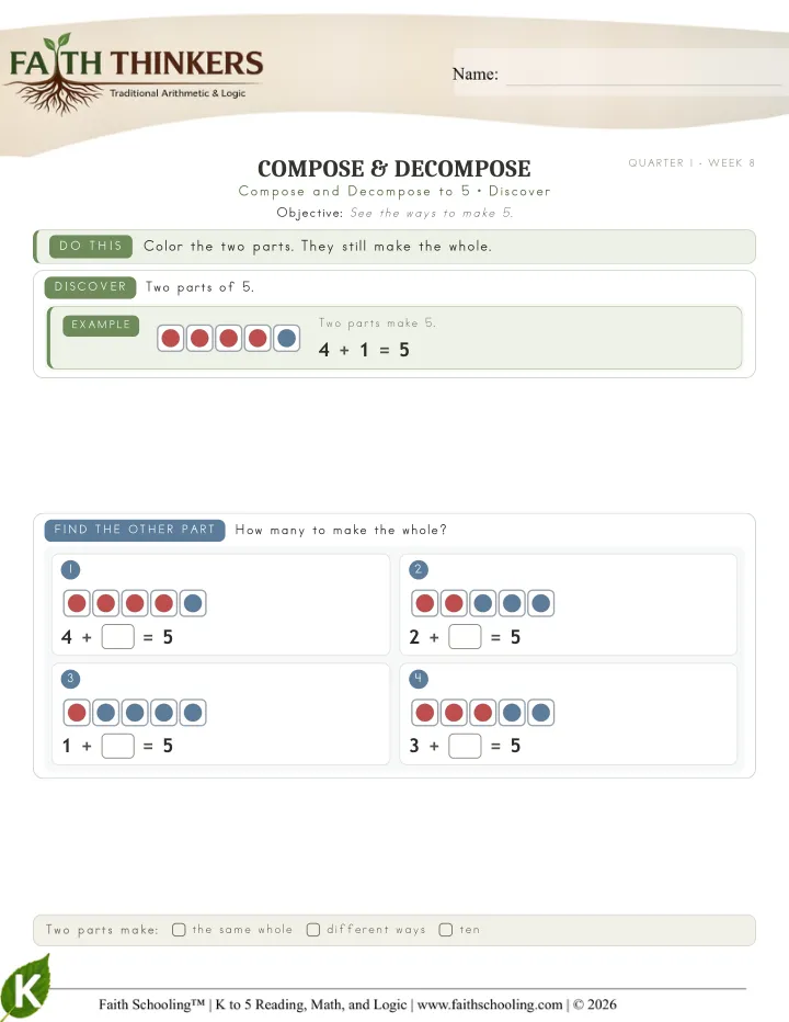 Discover worksheet sample