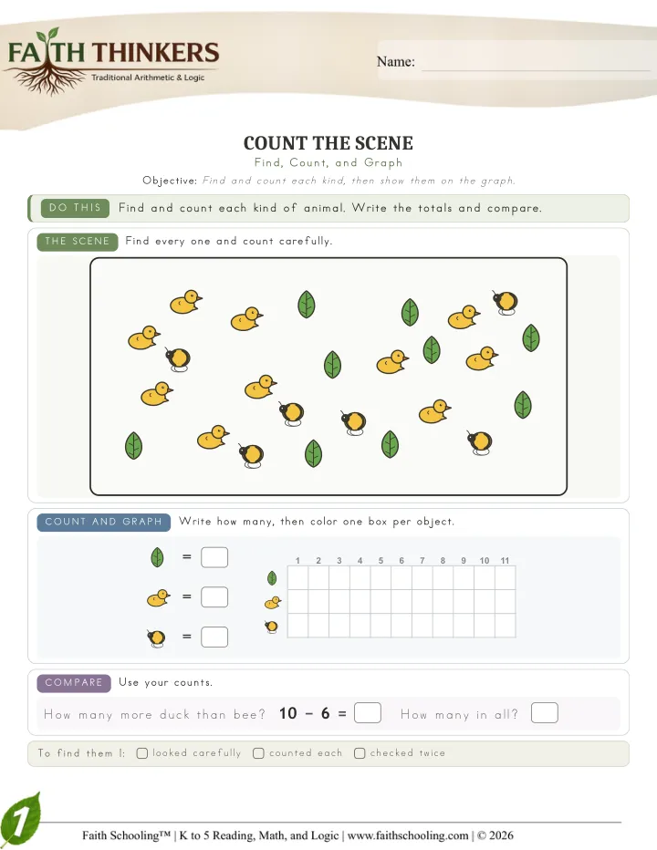 Countscene worksheet sample