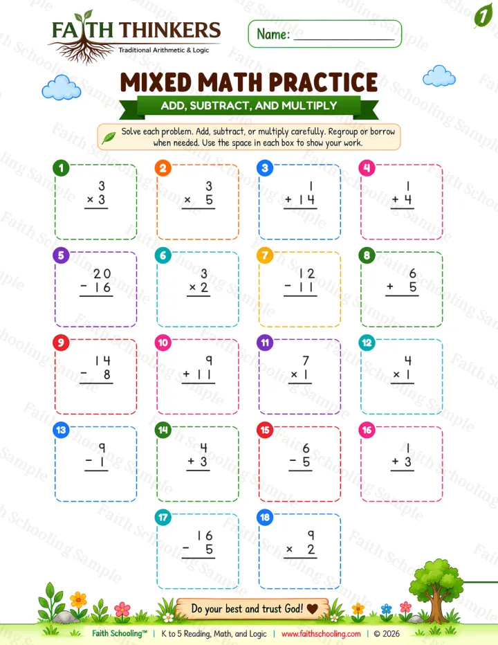 Grade 1 Summer Mixed worksheet preview