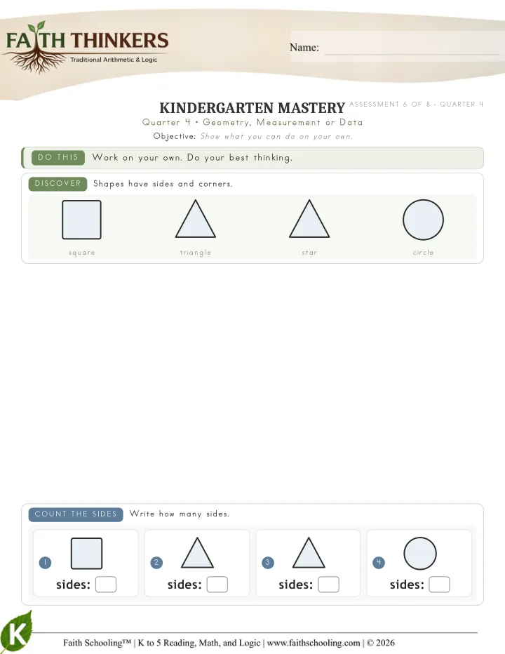 Geometry Measurement Or Data worksheet sample
