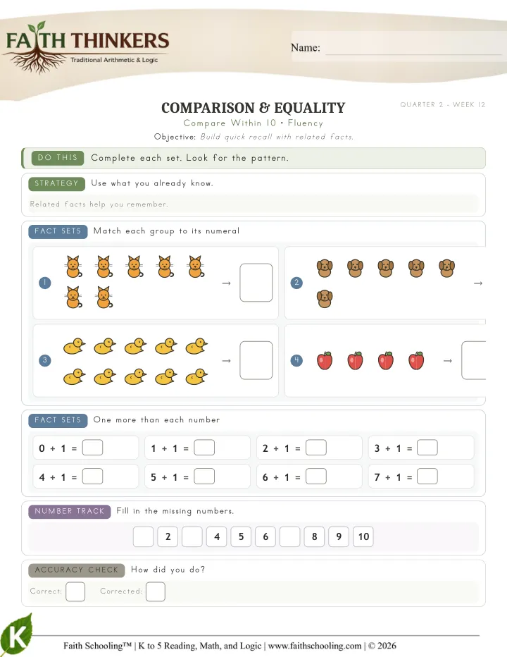 Fluency worksheet sample