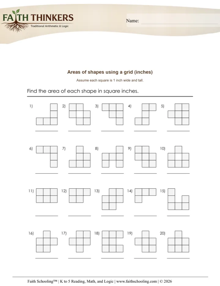 Perimeter Area worksheet sample