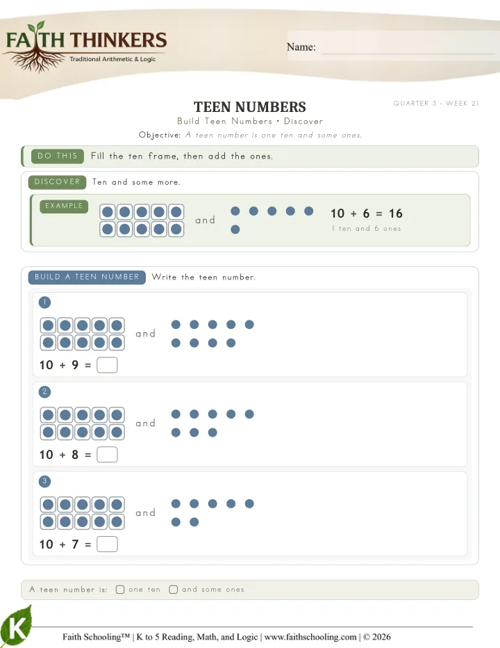 Discover worksheet sample