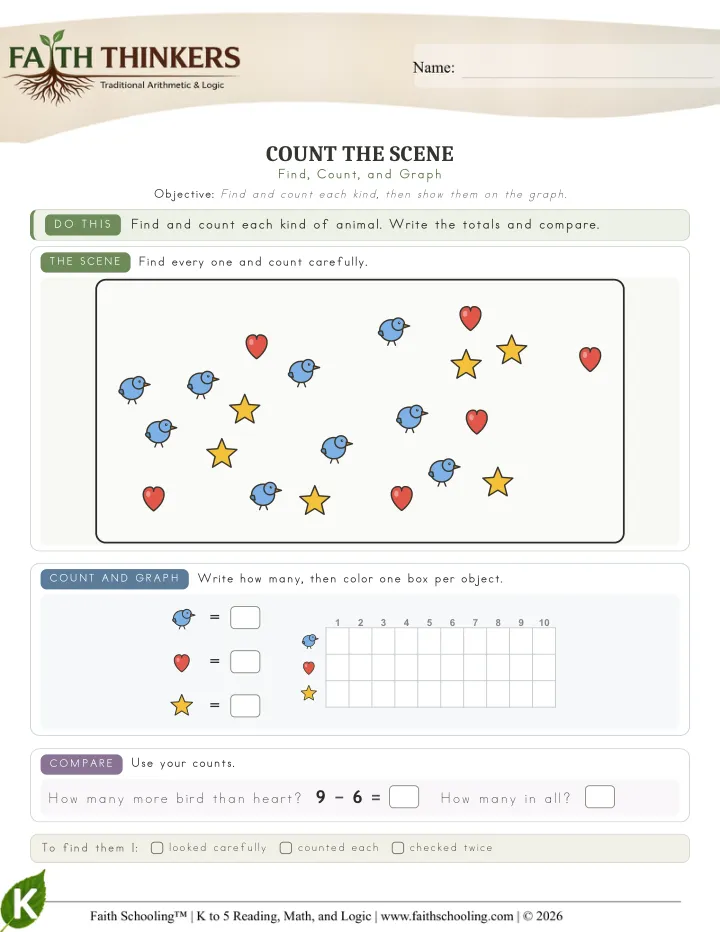 Countscene worksheet sample
