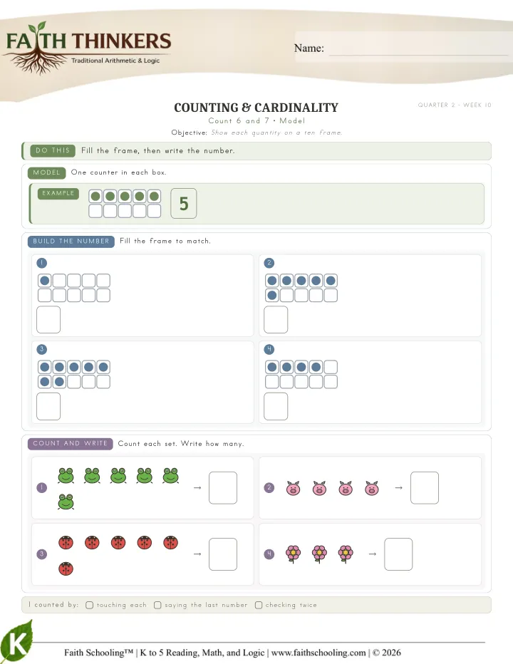 Model worksheet sample