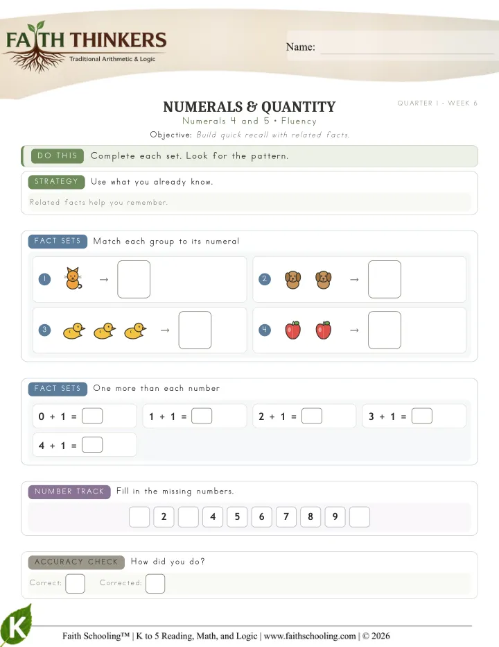 Fluency worksheet sample