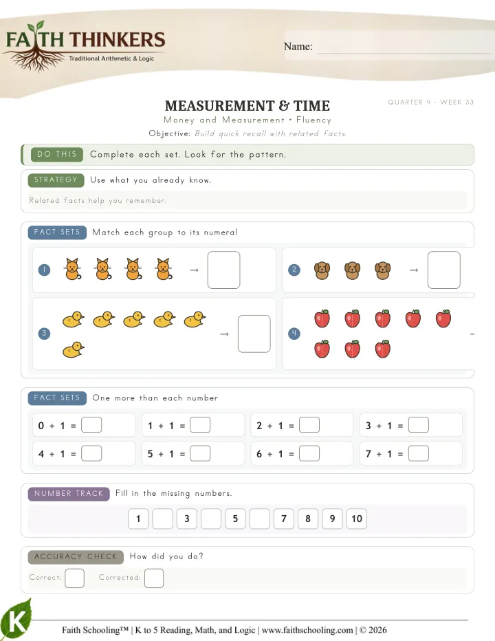 Fluency worksheet sample