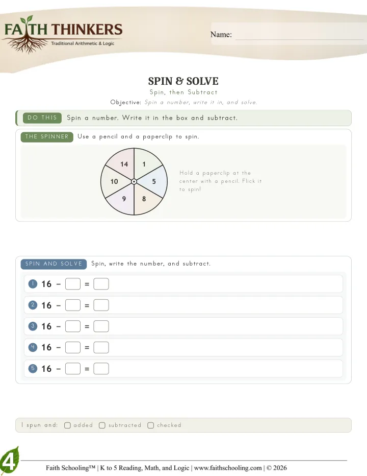 Spinsolve worksheet sample