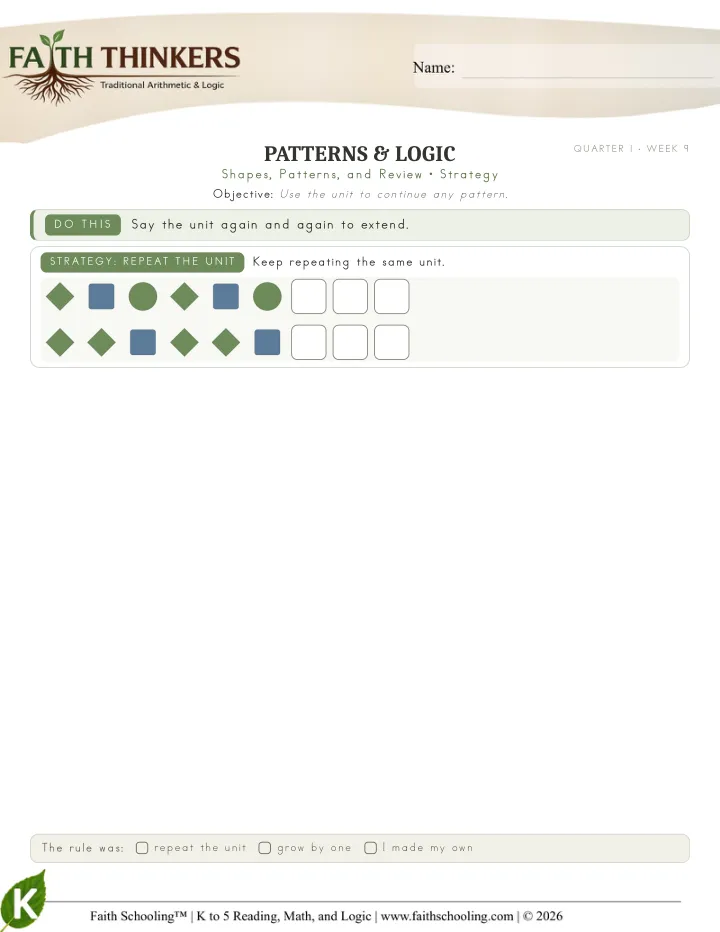 Strategy worksheet sample