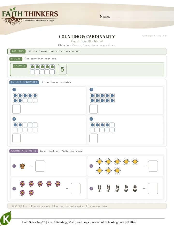Model worksheet sample