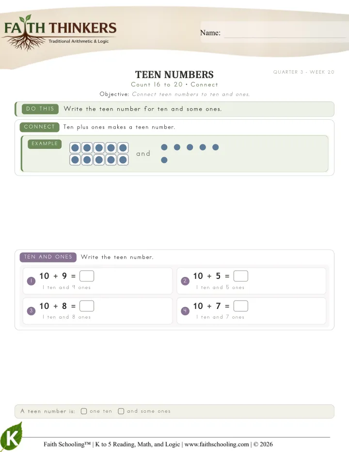 Connect worksheet sample