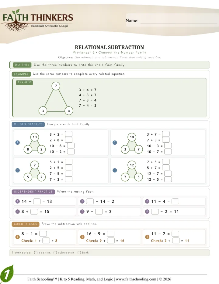 Connect worksheet sample