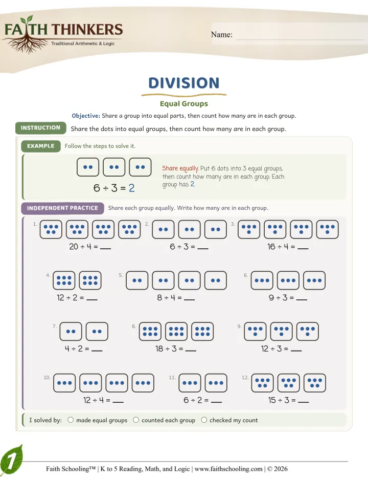 Longdivision worksheet sample