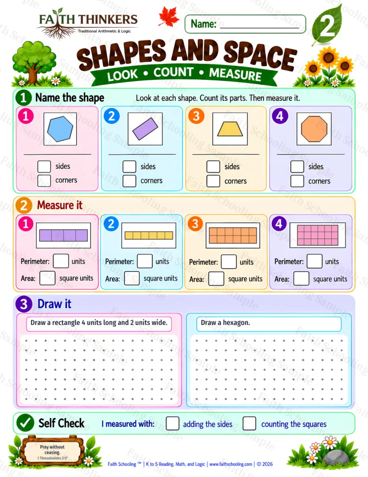 Grade 2 Shapes And Space worksheet preview