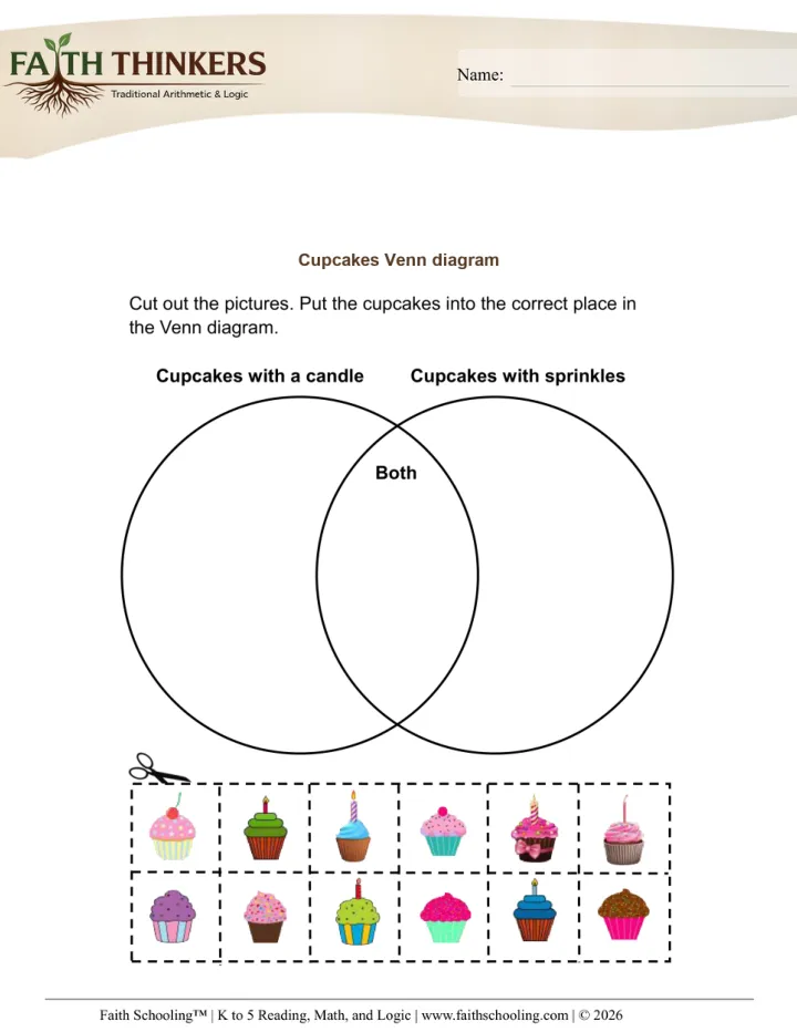 Venn Diagrams worksheet sample