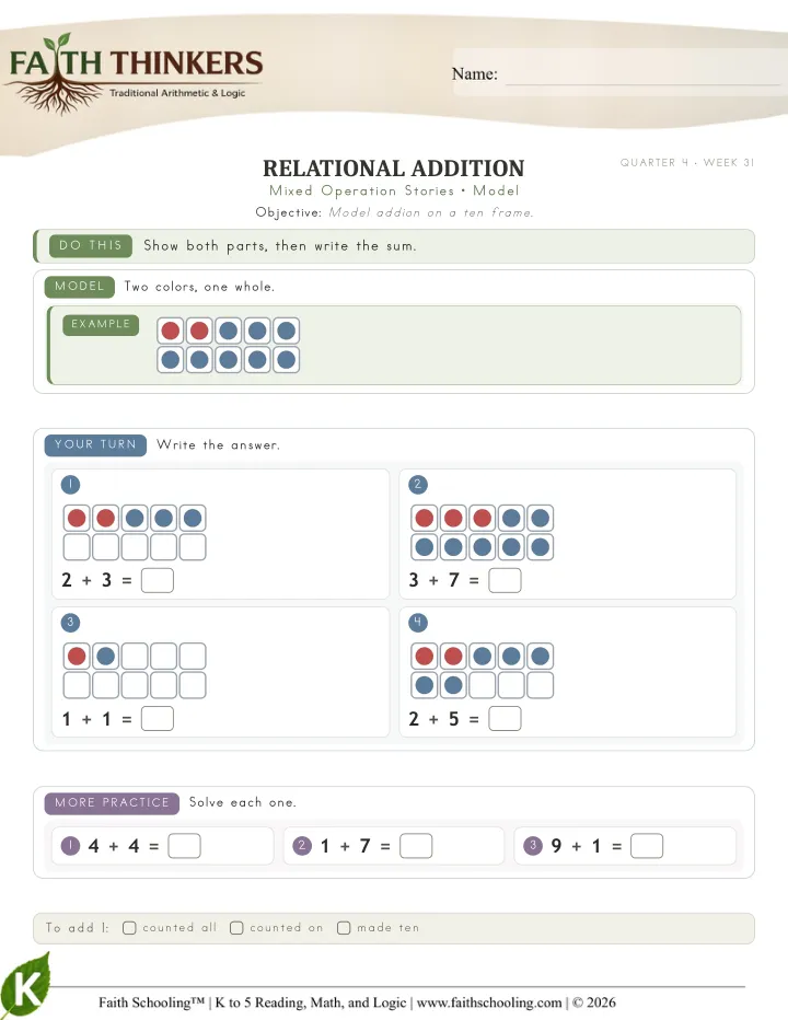 Model worksheet sample