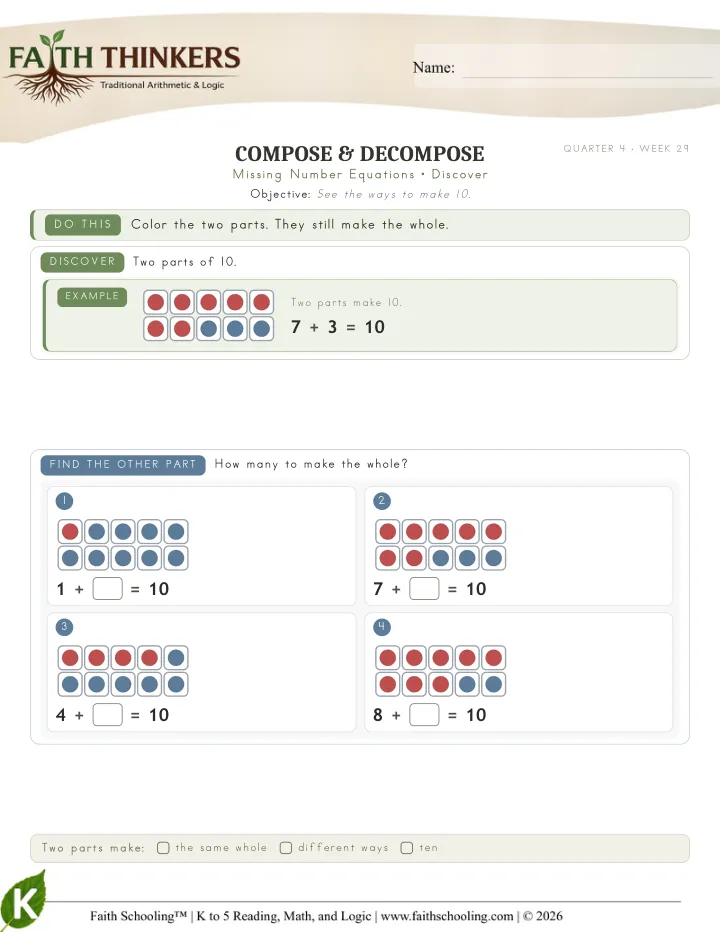 Discover worksheet sample
