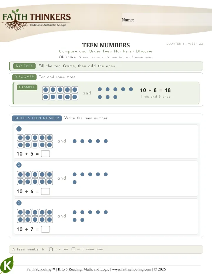 Discover worksheet sample