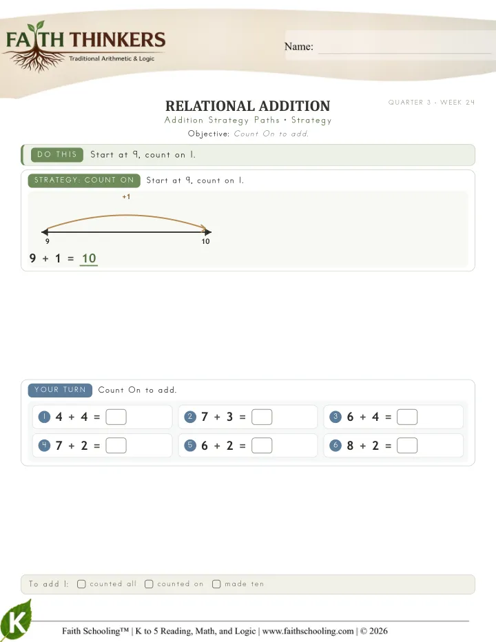 Strategy worksheet sample