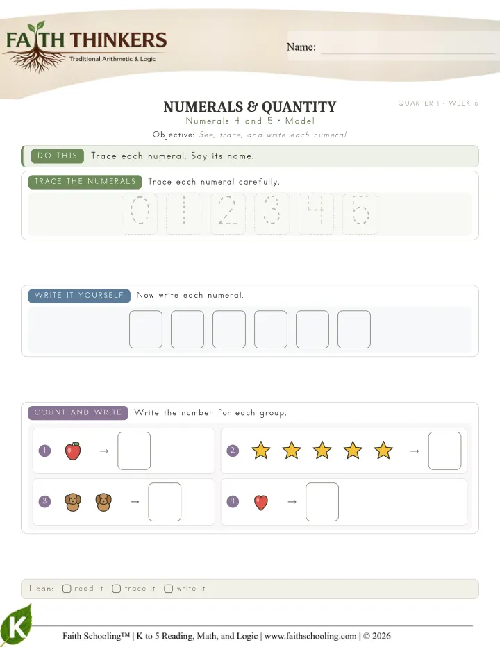 Model worksheet sample