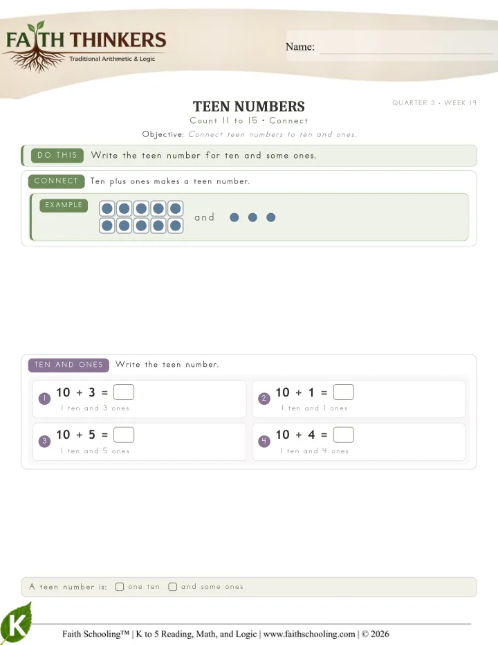 Connect worksheet sample