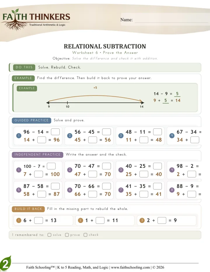 Prove worksheet sample