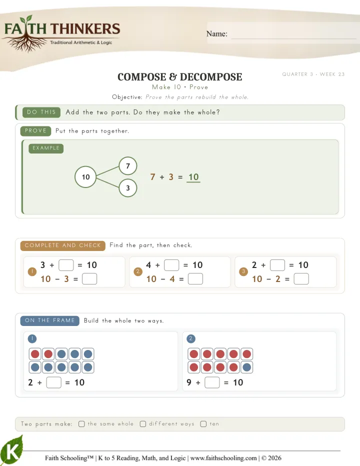 Prove worksheet sample