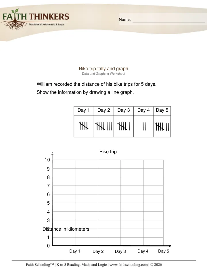 Tally Frequency Tables worksheet sample