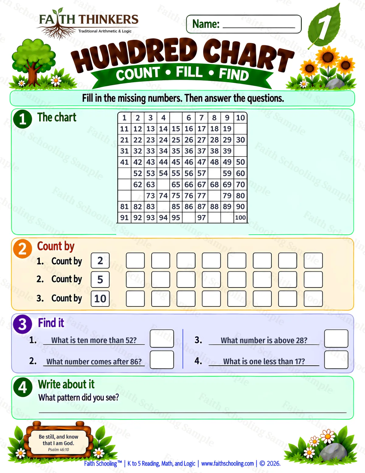 1st Grade math worksheet — Number Order and Sequence Practice 3 (free printable)