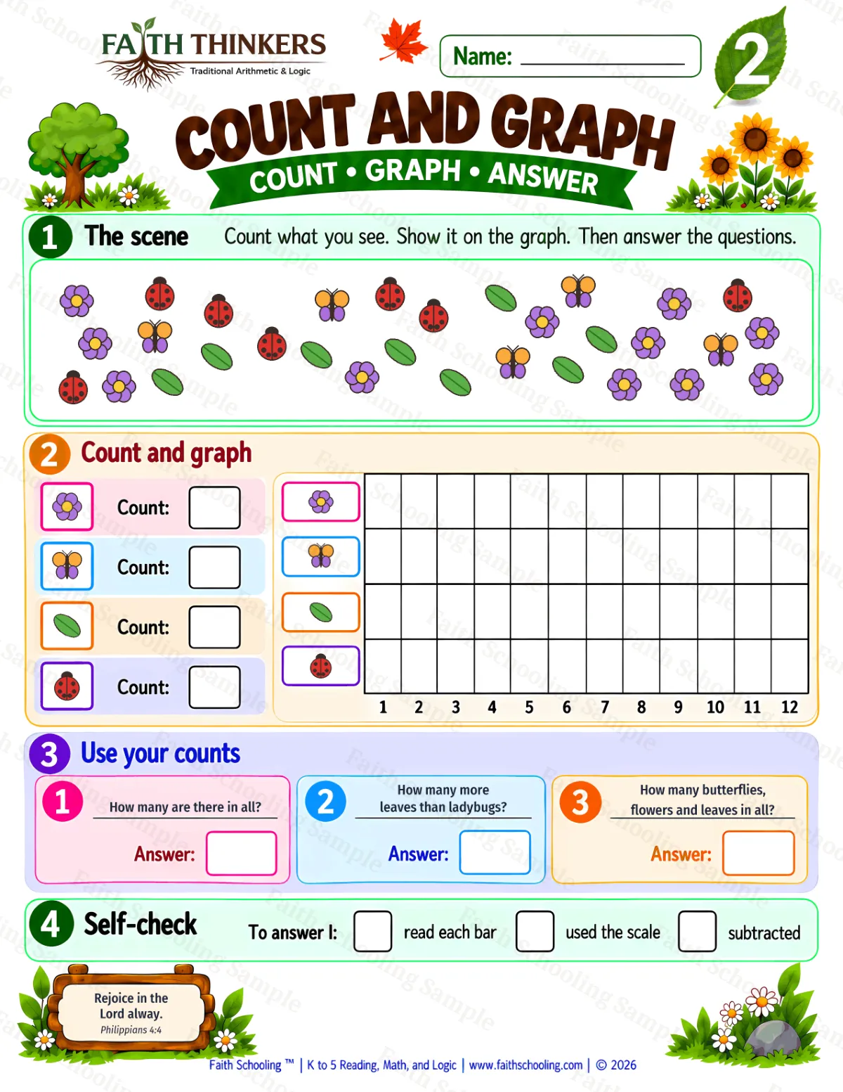 2nd Grade math worksheet — Bar Graphs Practice 2 (free printable)