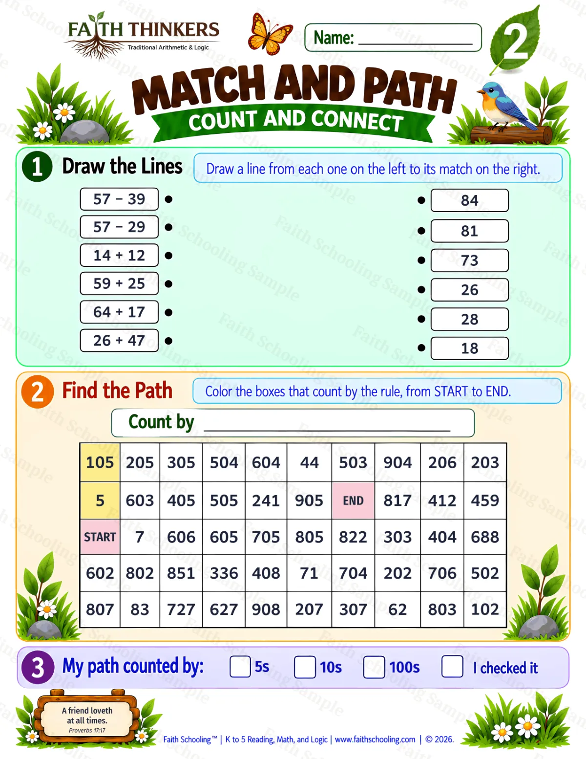 2nd Grade math worksheet — Interactive & Puzzles Practice 3 (free printable)