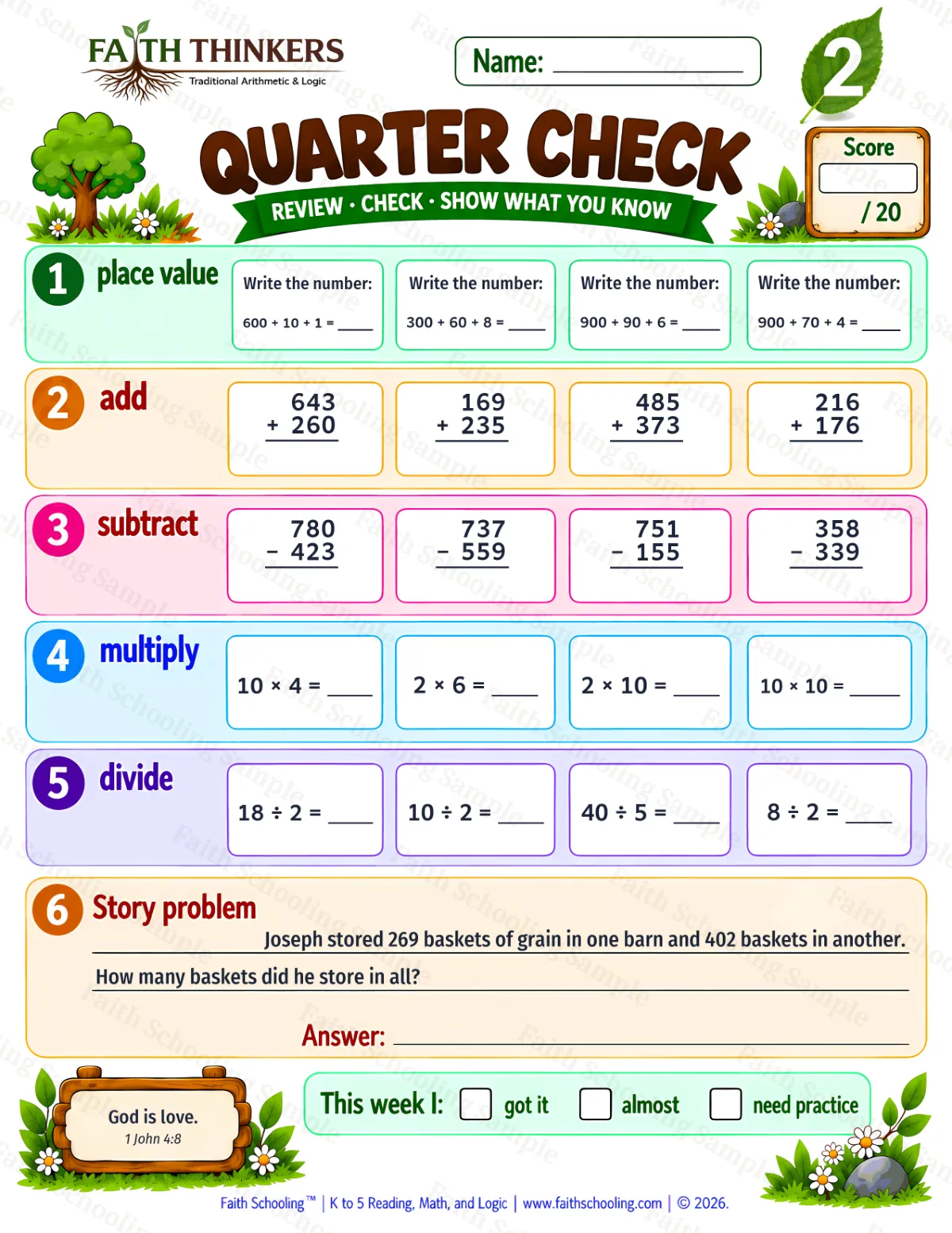 2nd Grade math worksheet — Quarter Check Practice 3 (free printable)