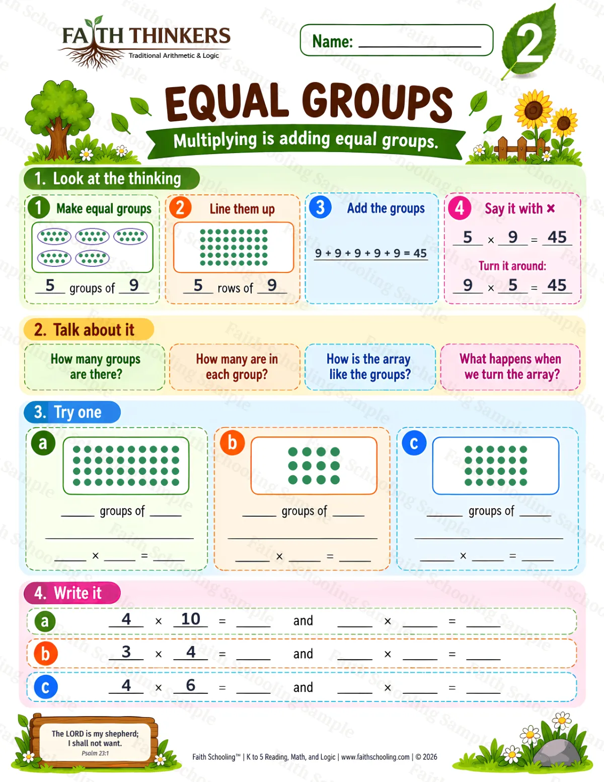 2nd Grade math worksheet — Understanding Multiplication Practice 3 (free printable)