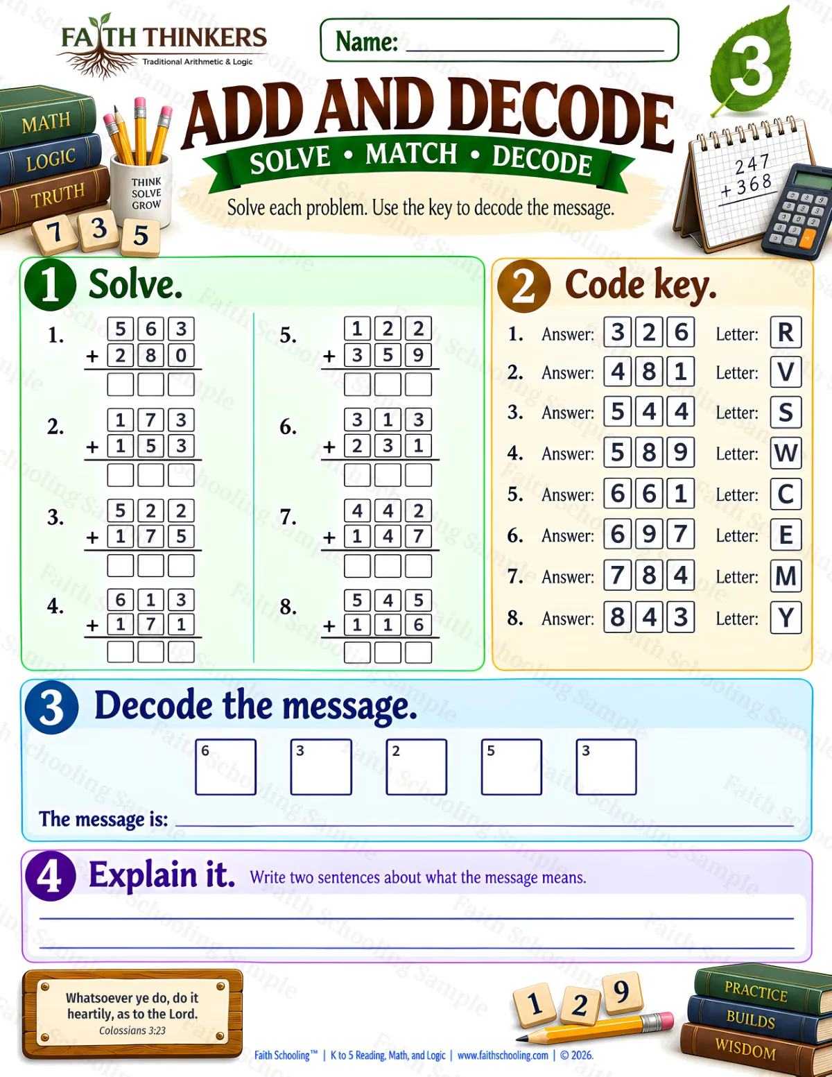 3rd Grade math worksheet — Addition with Regrouping Practice 2 (free printable)