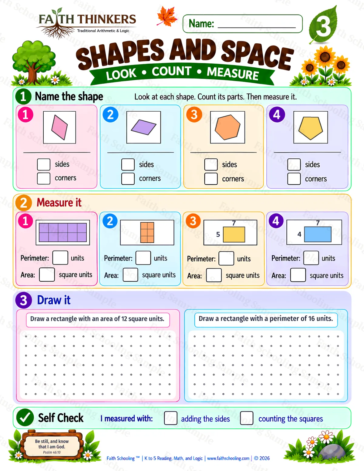 3rd Grade math worksheet — Geometry Practice 2 (free printable)