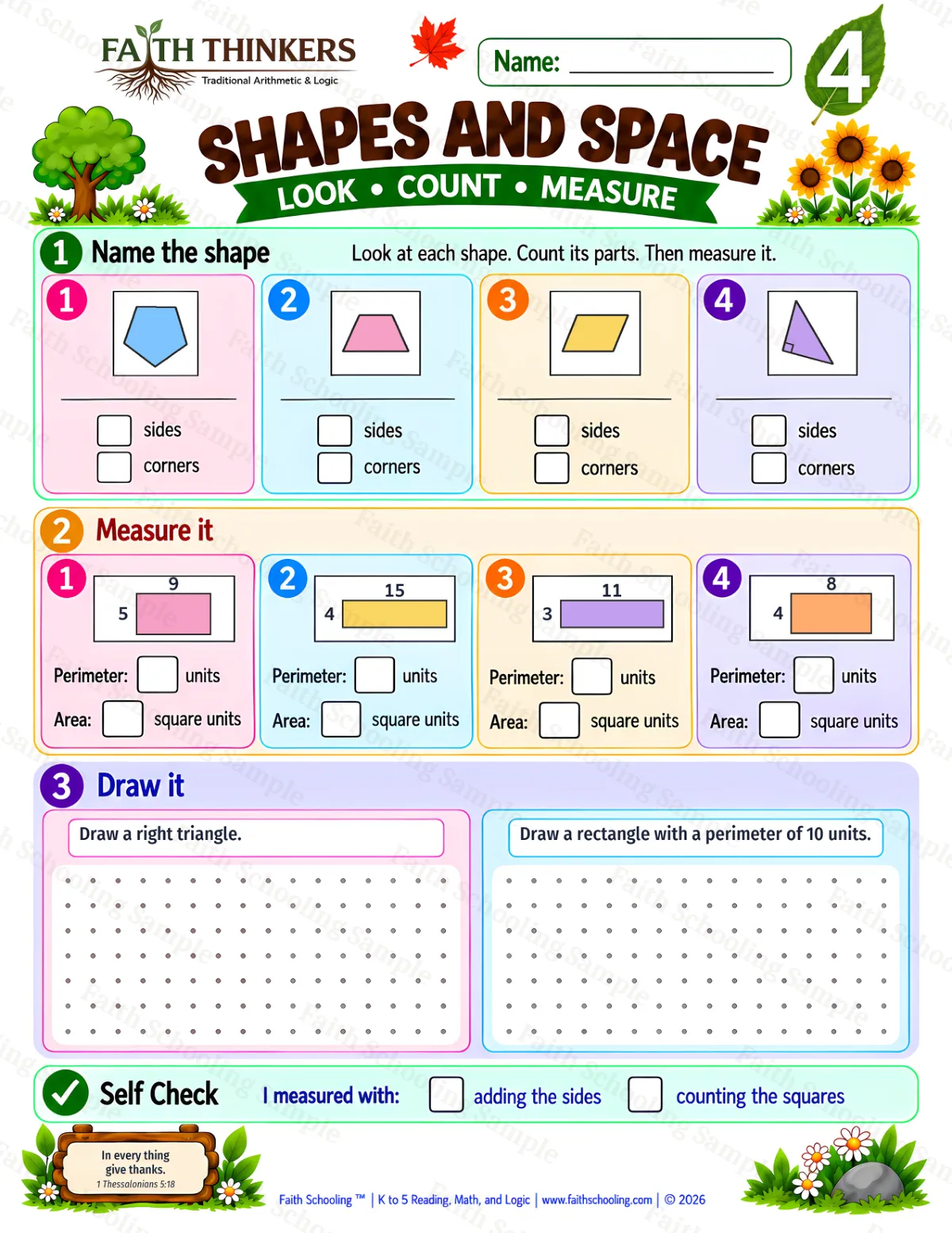 4th Grade math worksheet — Geometry Practice 2 (free printable)