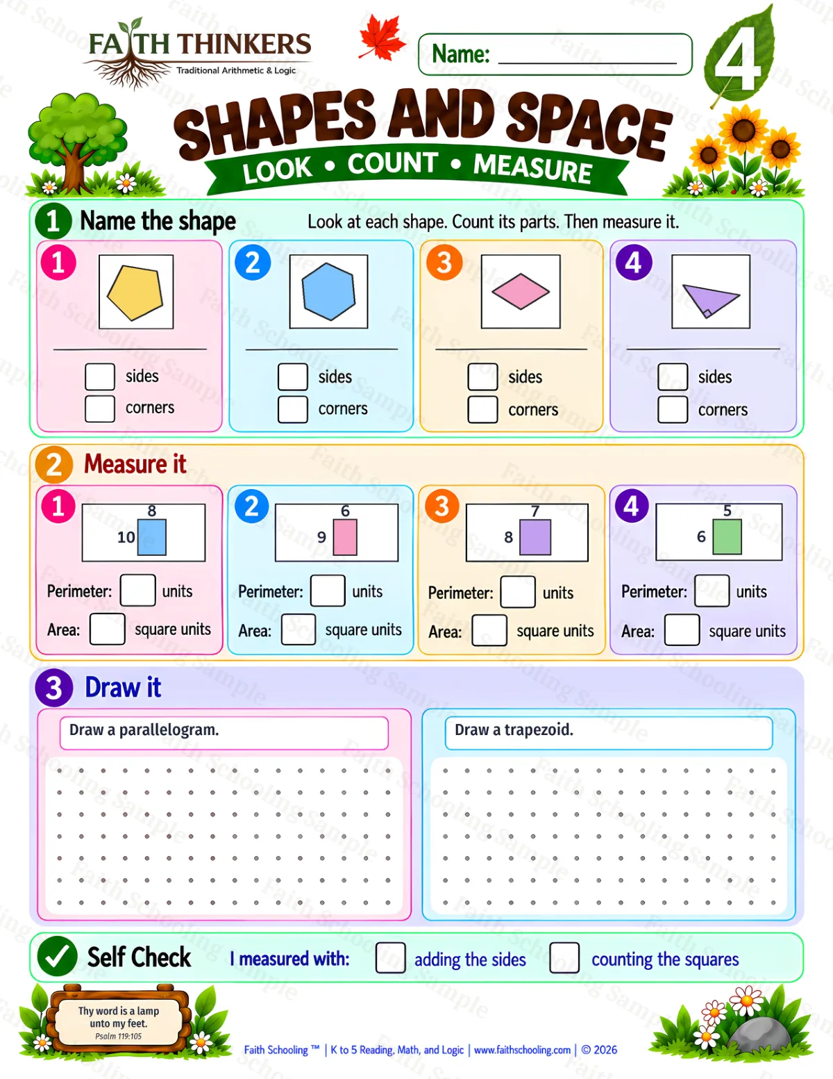4th Grade math worksheet — Geometry Practice 3 (free printable)