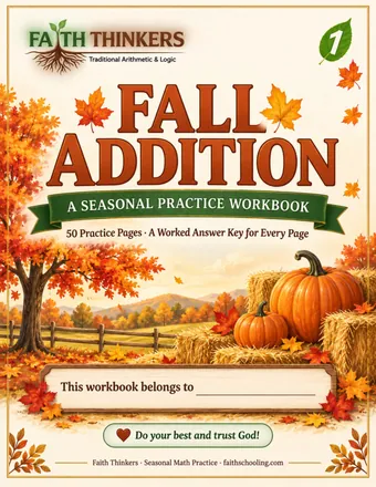 Fall Addition workbook cover — Grade 1
