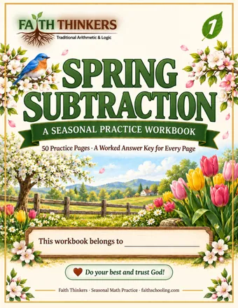 Spring Subtraction workbook cover — Grade 1
