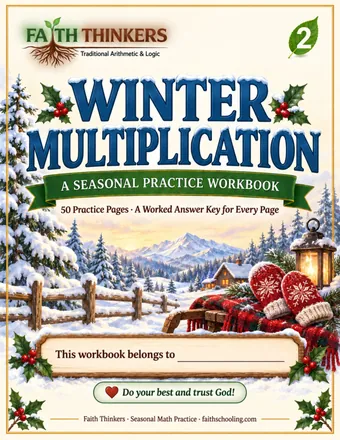 Winter Multiplication workbook cover — Grade 2