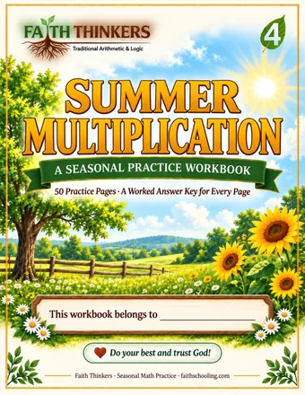 Summer Multiplication workbook cover — Grade 4