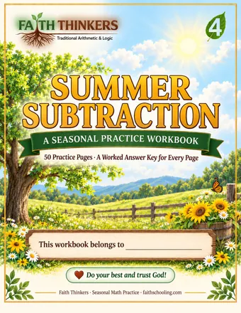 Summer Subtraction workbook cover — Grade 4