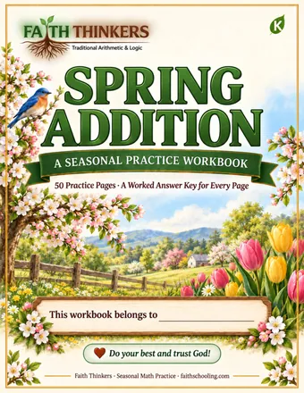Spring Addition workbook cover — Kindergarten
