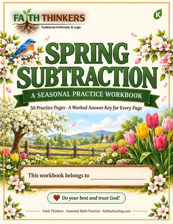 Spring Subtraction workbook cover — Kindergarten