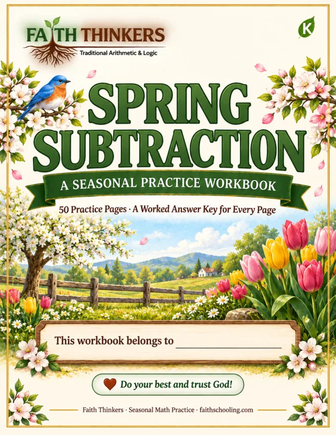 Spring Subtraction workbook cover — Kindergarten