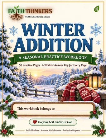 Winter Addition workbook cover — Kindergarten