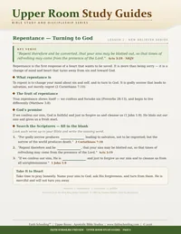 Upper Room Study Guides page, Repentance: Turning to God