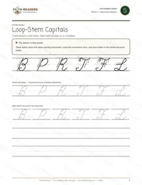 Learning Cursive page, Loop-Stem Capitals
