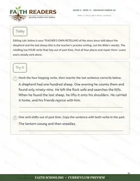 Grammar Garden Grade 2 editing lab page